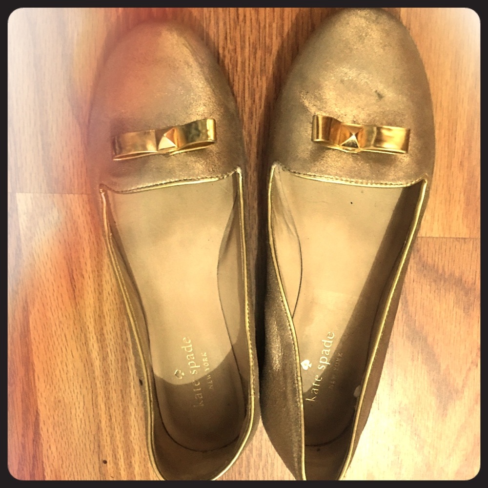 Kate spade gold ballet flats 5